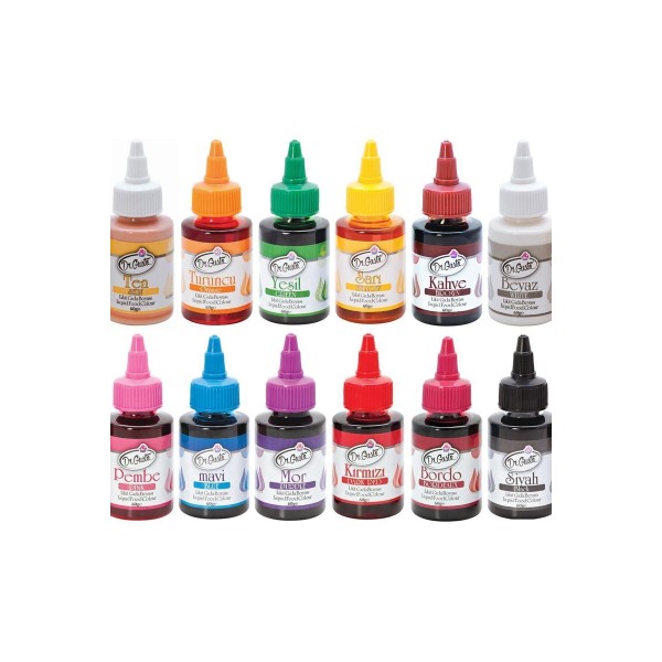 60 Gr 12 Li Su Bazlı Likit Sıvı Gıda Boyası 12 Adet