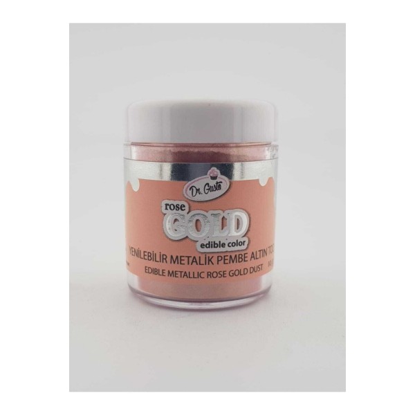 Dr Gusto Yenilebilir Metalik Toz Boya Rose Gold 10 gr