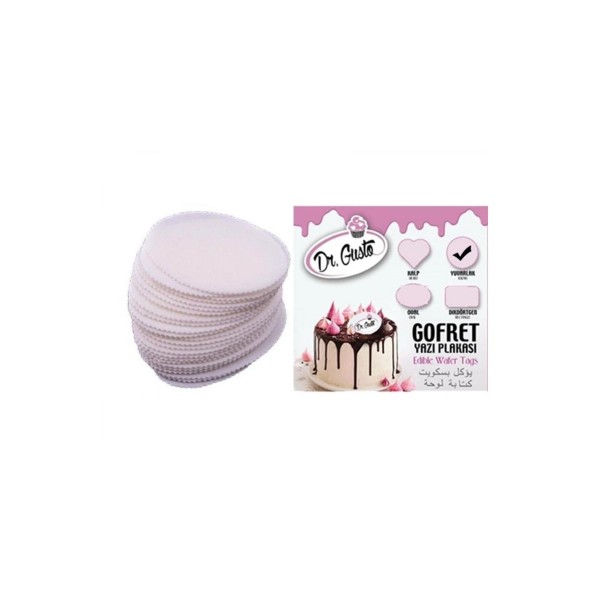 Gofret Yazı Plakası 25li Paket Yuvarlak
