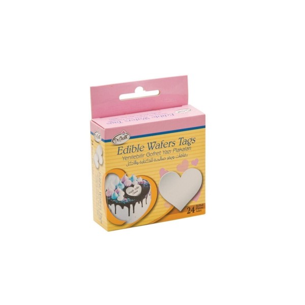 Dr Gusto Yenilebilir Kalp Gofret Yazı Plakası (24 Adet)