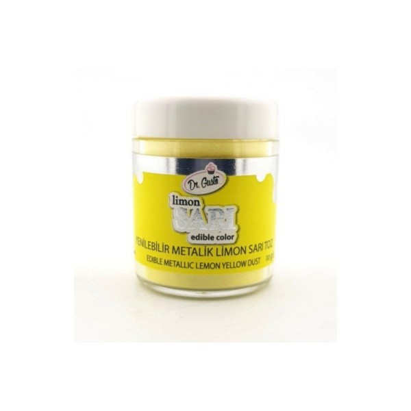 Yenilebilir Limon Sarı Metalik Toz Sim Boya 10 gr