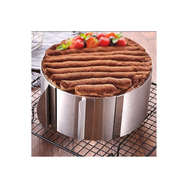 Kek Ve Pasta Paslanmaz Yuvarlak Kelepçeli Ayarlanabilir Çember 16/30 Cm Yükseklik 10 Cm