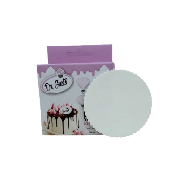 Dr Gusto Yenilebilir Beyaz Yuvarlak Gofret Yazı Plakası