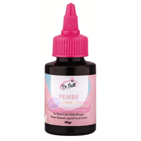 Dr Gusto Pembe Su Bazlı Likit Gıda Boyası 60 gr