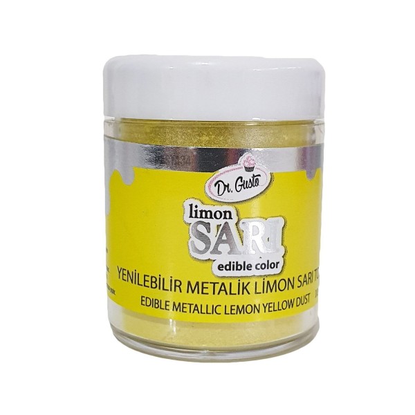 Dr.gusto Yenilebilir Metalik Toz Boya 10gr - Limon Sarı
