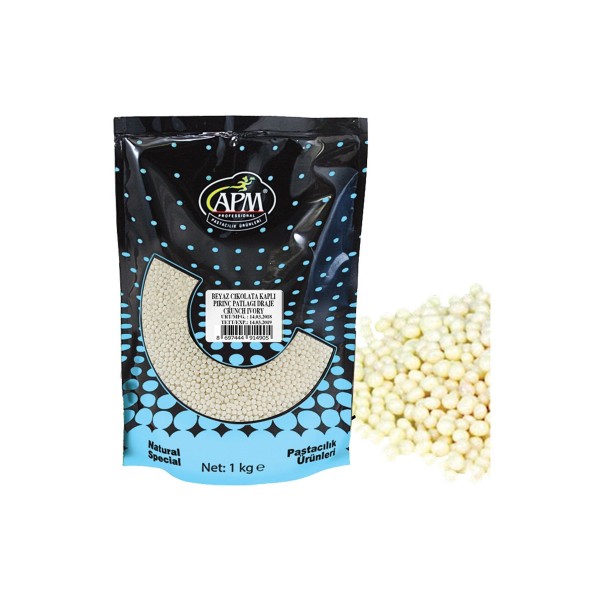 Beyaz Çikolata Kaplı Pirinç Patlaklı Draje