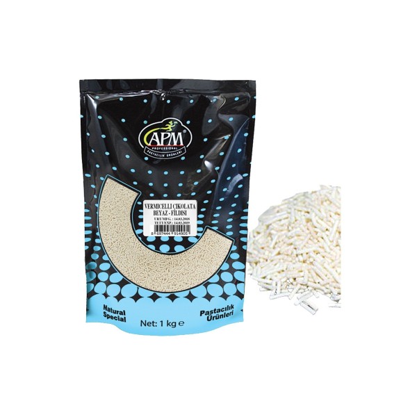 Vermiçelli Kokolin Beyaz (fildişi) 1 Kg