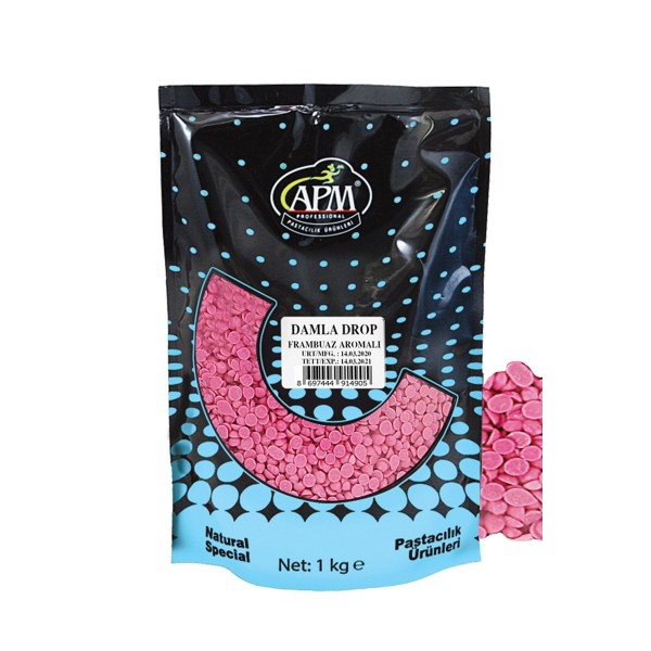 Damla Drop Frambuaz Aromalı Beyaz Kokolin 1 Kg