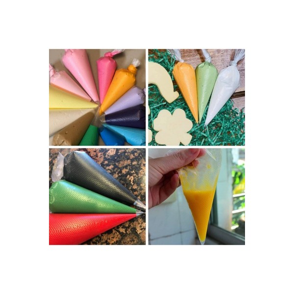 Krema Torbası 20 Adet Small Naylon Pasta Süsleme Poşeti Krem Şanti Sıkma Torbası