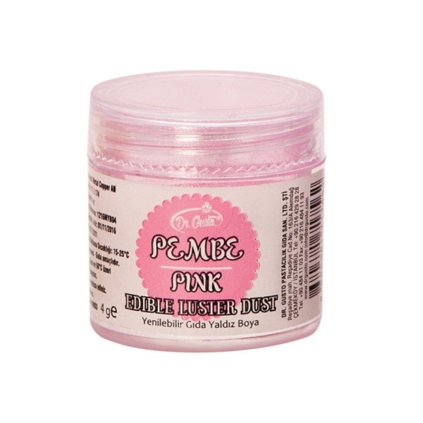 Dr Gusto Yenilebilir Metalik Toz Boya Pembe 4 Gr