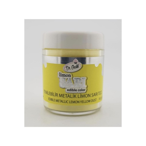 Dr Gusto Yenilebilir Metalik Limon Sarı Toz Yaldız Boya 10 gr