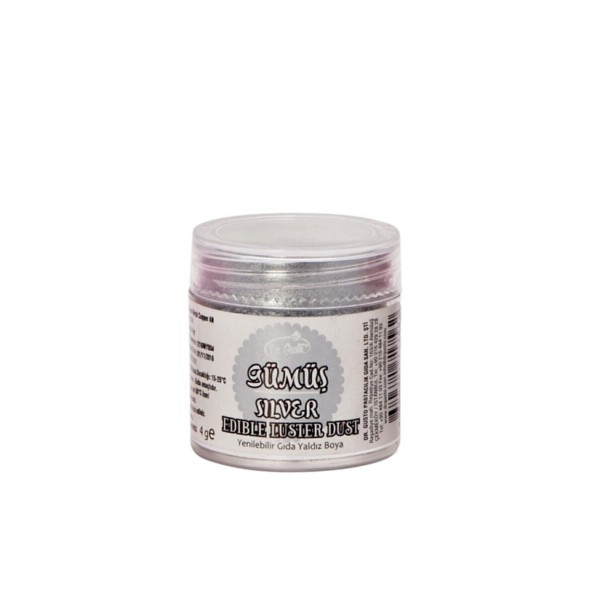 Dr Gusto Yenilebilir Metalik Toz Boya Gümüş 4 Gr