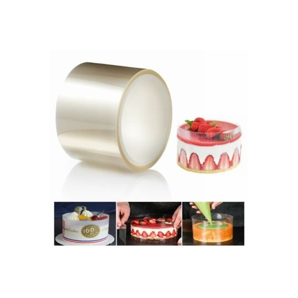 Şeffaf Desensiz Pasta Yan Dekor Film Jelatin-krema Tutucu (9cm-25mt)