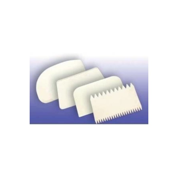 4’lü Plastik Hamur Kazıyıcı-şanti Tarağı Seti