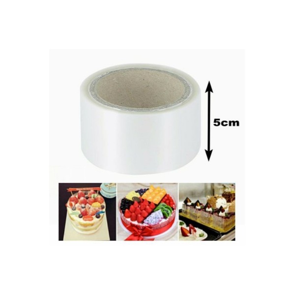 Şeffaf Desensiz Pasta Yan Dekor Film Jelatin-krema Tutucu Transfer Jelatin 5 Cm - 25 Mt
