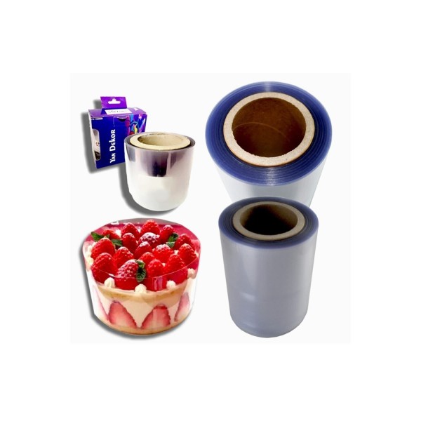 Şeffaf Desensiz Pasta Yan Dekor Film Jelatin-krema Tutucu Transfer Jelatin 9 Cm - 25 Mt