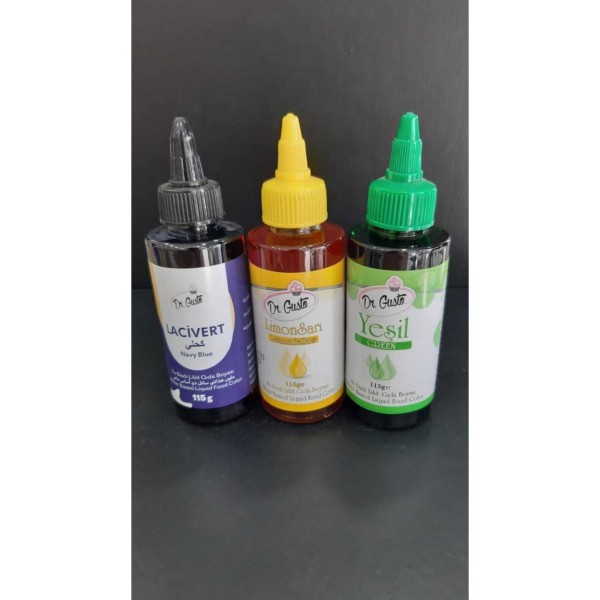 Su Bazlı Likit Boya 3'lü Set Lacivert Limon Sarı Yeşil 115 gr