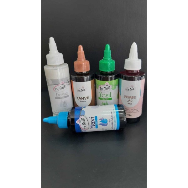 Dr Gusto Su Bazlı Likit Boya 5 Li Set Beyaz/kahve/yeşil/pembe/mavi 115 Gr