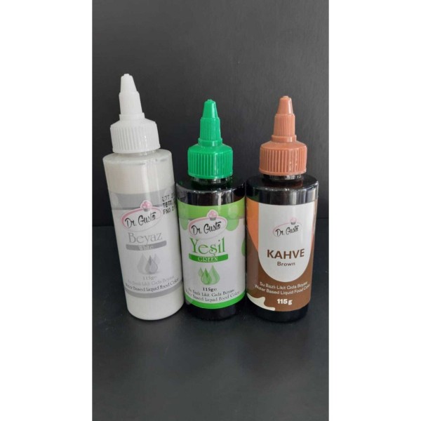 Dr Gusto Su Bazlı Likit Boya 3 Lü Set Beyaz/yeşil /kaherengi 115 Gr