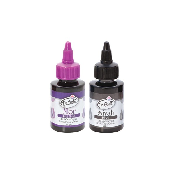 Su Bazlı Likit Gıda Boyaları 2 Adet 60gr Mor Siyah
