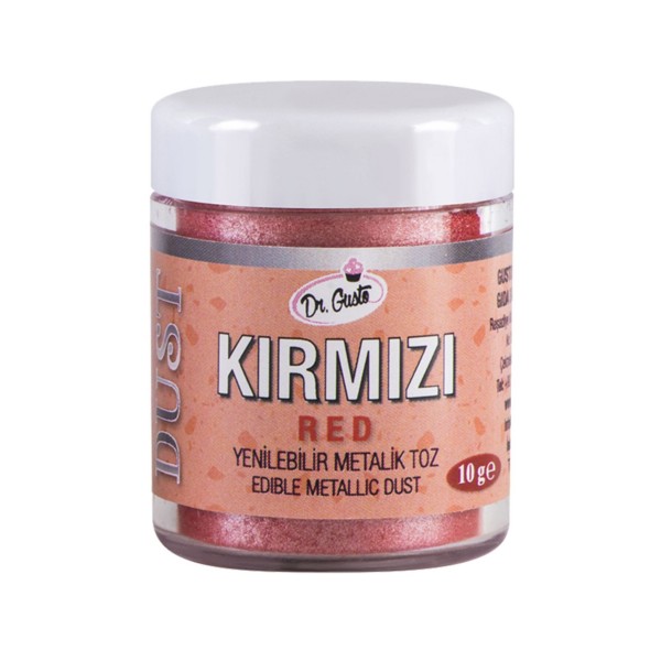 Dr.gusto Yenilebilir Metalik Toz Boya 10gr - Kırmızı