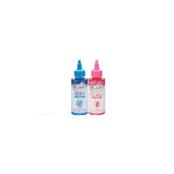 115 Gr 2 Li Mavi-pembe Su Bazlı Likit Sıvı Gıda Boyası 2 Adet
