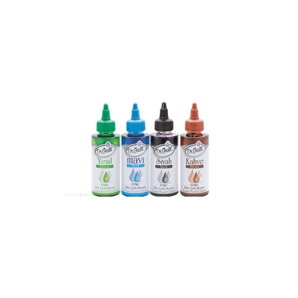 115 gr 4 lü  Su Bazlı Likit Sıvı Gıda Boyası 4 Adet
