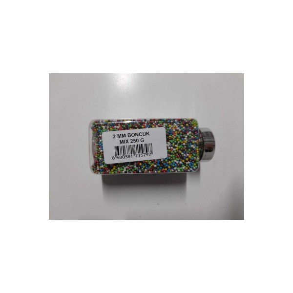 Yenilebilir Dekoratif Draje 2 mm Mix Boncuk 250 gr