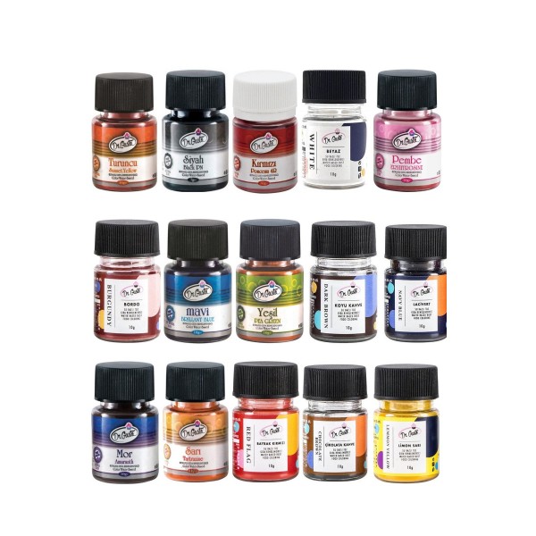 15 Li Set Su Bazlı Toz Gıda Boyası 10 Gr