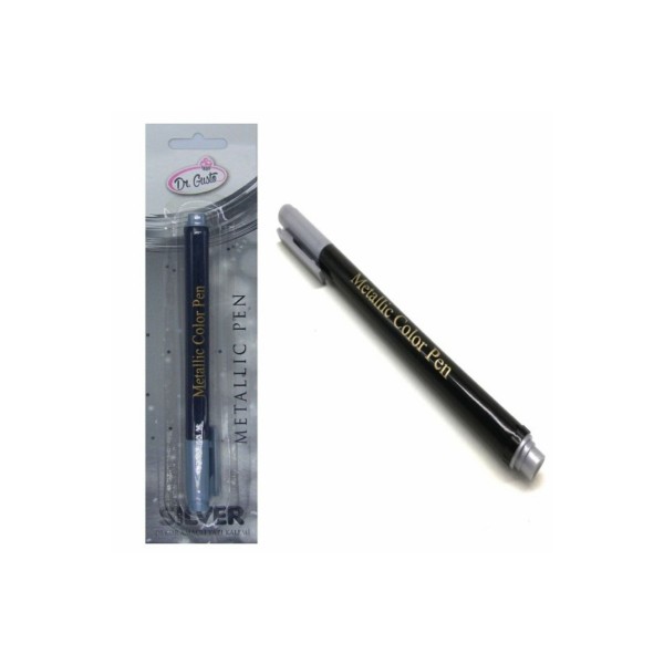 Gümüş Renk Metalik Gıda Kalemi-yenilebilir Yazı Kalemi