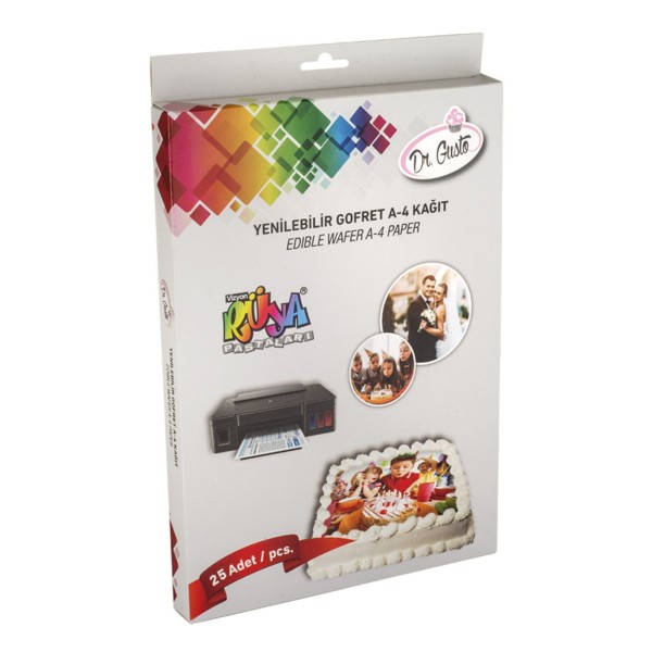Dr Gusto Yenilebilir Pasta Gofret Kağıdı A4 24lü