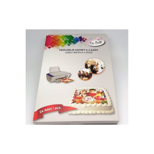Dr Gusto Yenilebilir Pasta Gofret Kağıdı A4 24lü
