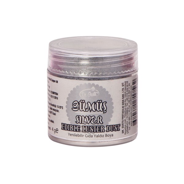 Dr Gusto Yenilebilir Toz Yaldız Gümüş 4 Gr