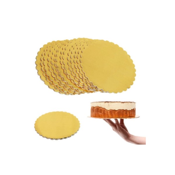 Pasta Sunum Altlığı 20 Adet Gold Pasta Kağıdı 20 cm Kağıt Pasta Altlıkları