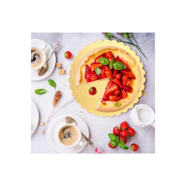 Pasta Sunum Altlığı 20 Adet Gold Pasta Kağıdı 20 cm Kağıt Pasta Altlıkları