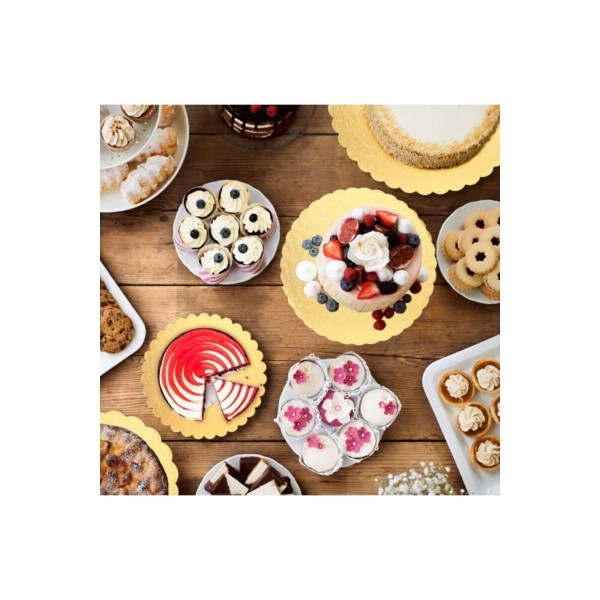 Pasta Sunum Altlığı 20 Adet Gold Pasta Kağıdı 20 cm Kağıt Pasta Altlıkları