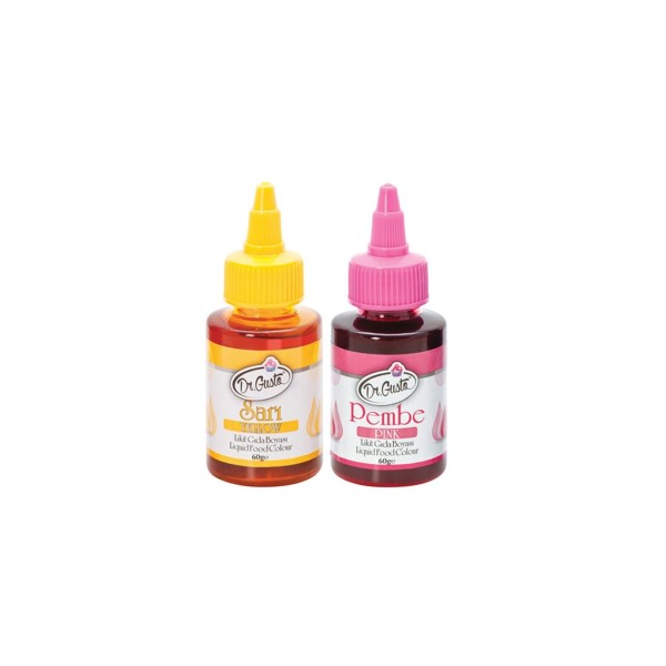 Su Bazlı Likit Gıda Boyaları 2 Adet 60gr Sarı Pembe